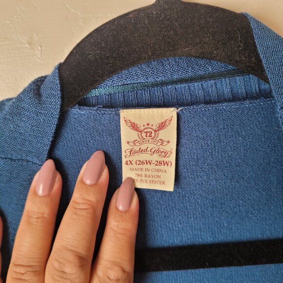 Faded Glory Plus Size Open Front Cardigan - Picture 6 of 7